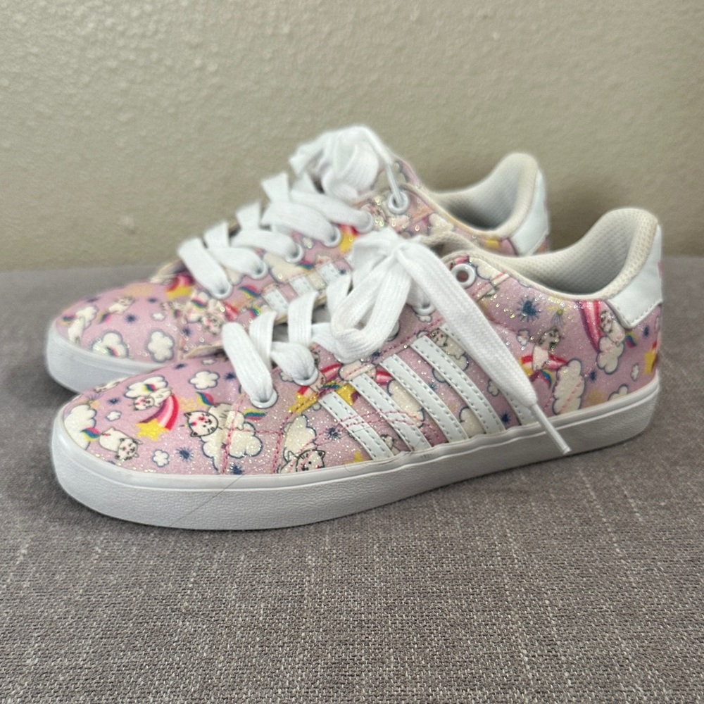 K Swiss Girls 3 Cloud Pink Glitter Kitty Rainbow Sneakers Size 3